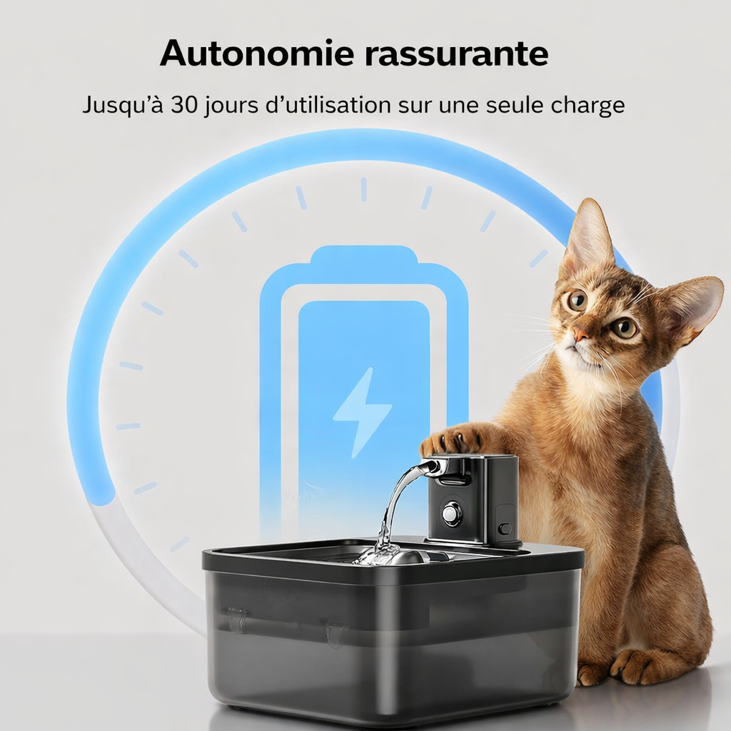 Fontaine à Eau pour Chat — Silencieuse & Filtrante