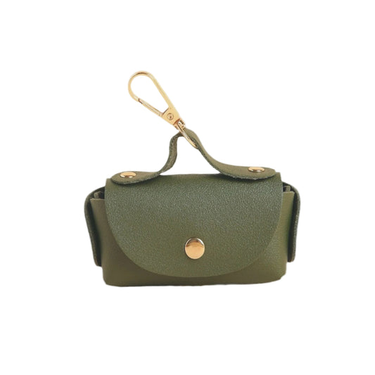 Elegant Leather Dog Poop Bag Holder with Quick-Clip Design