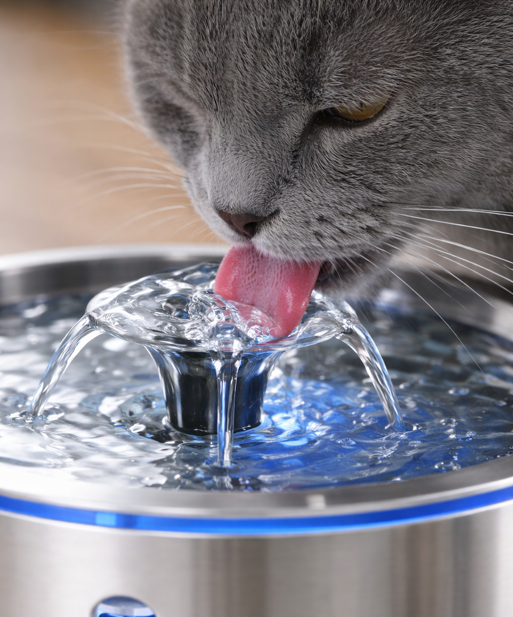 Fontaine à eau chat Inox 2,5L silencieuse